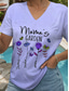 cheap Mother&#039;s Day Top-Mother&#039;s Day Women&#039;s T Shirt Floral Graphic Butterfly Casual Short Sleeve V Neck Regular Tops Daily Weekend Print White Yellow Dusty Rose Dusty Blue Summer Spring