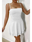 ieftine Rochii de absolvire-Pentru femei Rochie Mini Rochie albă Rochie de absolvire Rochie Slip Modă Zi de Naștere Absolvire Dată Fit regulat Simplu Fără manșon Bretele Spagheti Negru Alb Galben Roșu-aprins Vară