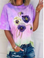 cheap Floral tee-Women&#039;s T Shirt Floral Graphic Tie Dye Casual Long Sleeve Crew Neck Regular Tops Daily Print Pink Blue Spring Fall