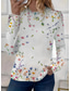 cheap Floral tee-Women&#039;s T Shirt Ombre Floral Elegant Casual Long Sleeve Crew Neck Regular Tops Daily Going out Beach Wear Print White Summer Spring