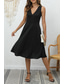 cheap Cocktail Dress-Women&#039;s Midi Dress Party Dress Cocktail Dress Fashion Party Birthday Date Regular Fit Plain Sleeveless V Neck Black Wine Blue Dark Green Summer
