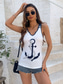 cheap Graphic shop Tank tops &amp; Camis-Women&#039;s Camisole Tank Top Graphic Anchor Daily Stylish Sleeveless V Neck Regular Tops Daily Holiday Print Navy Blue Summer