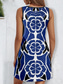 ieftine Rochii florale-Pentru femei Rochie Mini Rochie de Vară Rochie de schimb Rochie cu umeri Vacanță Casual Ieșire Fit regulat Floral Grafic Fără manșon În V Bleumarin Vară Primăvară