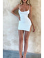 cheap White Graduation Dresses-Women&#039;s Mini Dress White Dress Graduation Dress Sexy Dress Slip Dress Fashion Mature Graduation Date Going out Regular Fit Plain Sleeveless Spaghetti Strap White Summer