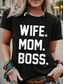 cheap Humor&amp;Quotes tee-Women&#039;s Funny T Shirt Graphic Letter Stylish Casual Short Sleeve Round Neck Regular Tops Daily Weekend Print Black