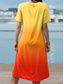 ieftine Rochie tie-dye și gradient-Pentru femei Rochii Midi Rochie de schimb Rochie de vară Vacanță Casual Vacanță Zilnic Potrivire Largă Ombre Grafic Manșon scurt Stil Nautic Portocaliu Vară