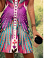 tanie Sukienki boho-Damskie Sukienka mini Sukienka A line Letnie sukienki Sukienka z odkrytymi ramionami Bohema Urlop Zabytkowe Codzienny Luźna Kwiaty Graficzny Tropikalny Bez rękawów Dekolt w kształcie litery U