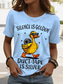 cheap Humor&amp;Quotes tee-Women&#039;s T Shirt Graphic Animal Letter Stylish Casual Short Sleeve Round Neck Regular Tops Daily Weekend Print Black White Pink Blue Sky Blue Summer Spring Duck