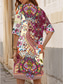 tanie Sukienka boho-Sukienka Damska Mini Sukienka Shift Formalna Wakacyjna Codzienna Regularne Dopasowanie Graficzna Paisley Rękaw 3/4 V Dekolt Czerwona Fioletowa Zielona Lato Wiosna