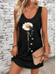 cheap Floral Dress-Women&#039;s Mini Dress A Line Dress Summer Dress Off The Shoulder Dress Vacation Casual Daily Loose Fit Floral Graphic Sunflower Sleeveless U Neck Black Summer