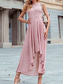 abordables Moins de 129,99 $-Robe de la mère de la mariée robe invitée de mariage élégante décontractée col rond longueur de sol en polyester sans manches avec dentelle