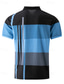 cheap Men&#039;s Classic Polo-Men&#039;s Golf Shirt Golf Polos Shirts Work Casual Lapel Short Sleeve Basic Modern Stripes Patchwork Buttons Summer Regular Fit Pink+Orange Dark Pink Blue Purple Orange Green Golf Shirt