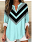 cheap Stripe&amp;Geometric Tops-Women&#039;s Shirt Graphic Geometric Vintage Tropical Hawaiian Long Sleeve V Neck Regular Tops Daily Holiday Beach Wear Print White Pink Blue Purple Green Summer Spring