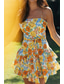 cheap Casual Floral Dresses-Women&#039;s Mini Dress Graduation Dress Floral Dress Print Dress Modern Outdoor Vacation Weekend Regular Fit Flower Sleeveless Spaghetti Strap Orange Summer