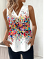 economico Canotta Arte e Design-Canotta da donna floreale grafica elegante casual senza maniche colletto a V top regolari abbigliamento da giorno stampa bianca rosa marrone estate