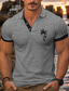 cheap Sports-Men&#039;s Golf Shirt Golf Polos Shirts Work Casual Lapel Short Sleeve Basic Modern Color Block Coconut Tree Patchwork Buttons Summer Regular Fit Wine White Yellow Red Navy Blue Dark Gray Golf Shirt