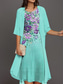 voordelige Bloemenjurk-Dames Afstudeerjurk Mini Jurk Jurk Set A-lijn Jurk Vakantie Casual Bloemen Grafische Print Halve Mouw Ronde Hals Dagelijks Roze Blauw Groen Zomer Lente Loose Fit