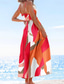 abordables Vestido Boho de Vacaciones-Mujer vestido largo vestido largo Vestido de Columpio Vestido lencero Vacaciones Casual Sin Mangas Casual Ajuste regular Geométrico Sin Mangas Correa de espagueti Rosa Azul Piscina Naranja Verde