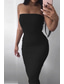 cheap White Graduation Dresses-Women&#039;s Midi Dress White Dress Graduation Dress Bodycon Fashion Outdoor Birthday Date Regular Fit Plain Sleeveless Strapless Black White Army Green Red Summer