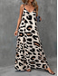 ieftine Artă și design rochii-Rochie Maximă pentru Femei Rochie de soare Rochie A Line Rochie Slip Vacanță Casual Zilnic Fit Regulatr Grafic Leopard Fără Mânecă Decolteu în V Maro Vară Primăvară