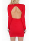 ieftine Rochii de absolvire-Pentru femei Rochie Mini Rochie albă Rochie de absolvire Bodycon Modă Modern În aer liber Zi de Naștere Absolvire Fit regulat Simplu Manșon Lung V Adânc Negru Alb Roșu-aprins Vară