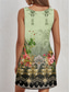 billiga Boho klänningar-Kvinnors Miniklänning Sundress Casual Semester Daglig Regelbunden Passform Blommig Grafik Paisley Ärmlös V-Hals Grön Sommar