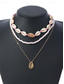 ieftine Colier de damă-set de colier boho cauri de damă – bijuterii de plajă în straturi cu accente aurii, choker de surf de vară realizat manual pentru vacanțe, festivaluri și îmbrăcăminte casual