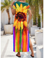 preiswerte Blumenkleider-Damen Maxikleid Sommerkleid A Linie Kleid Urlaub Lässig Täglich Normale Passform Ombre Blumen Grafik Kurzarm V Ausschnitt Grün Sommer
