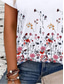voordelige Bloementhee-Dames T-shirt Ombre Bloemig Grafisch Casual Korte mouw V-hals Normale tops Dagelijks Afdrukken Wit Zomer Lente