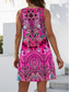 abordables Robes Boho-Femmes Mini Robe Robe trapèze Robe d&#039;été Robe à épaules dénudées Vacances Occasionnel Quotidien Coupe Ample Graphique Géométrique Sans manches Col en U Violet Orange Vert Été