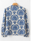 cheap Boho Tops-Women&#039;s Shirt Graphic Elegant Vintage Stylish Long Sleeve V Neck Regular Tops Daily Holiday Going out Buttons Blue Summer Spring