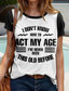 voordelige Humor &amp; Citaten thee-Dames T-shirt Grafisch Brief Stijlvol Casual Korte mouw Ronde hals Normale tops Dagelijks Weekend Afdrukken Zwart Wit Zomer Lente