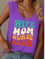 abordables Boutique Graphique Débardeurs &amp; Camis-fête des Mères Femmes Débardeur caraco Graphique Lettre Occasionnel Sans manches Col ras du cou Hauts Réguliers Quotidien Imprimé Noir Blanche Bleu Violet Été