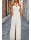 cheap Party Jumpsuits-Women&#039;s Normal Jumpsuit Elegant Solid Color Sleeveless Halter Neck Backless Party Regular Fit Black White Red Summer