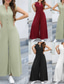 cheap Vacation Jumpsuit-Women&#039;s Normal Jumpsuit Streetwear Solid Color Sleeveless V Neck Buttons Street Going out Regular Fit Black White Light Green Summer