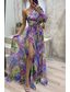 cheap Elegant Floral Dresses-Women&#039;s Long Dress Maxi Dress Prom Dress Party Dress Print Dress Elegant Fashion Party Special Occasion Regular Fit Flower Long Sleeve One Shoulder Yellow Purple Green Summer