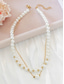 voordelige Dames ketting-elegante gelaagde parelketting voor dames – gouden ketting met witte imitatieparels, klassieke vintage sieraden voor bruiloften, feesten en formele evenementen