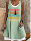 billiga Humor och citat klänningar-Kvinnors GOD Mini Klänning T-Shirt Klänning Tee Klänning Sundress A-Linjeklänning Fit And Flare Klänning Semester Avslappnad Strand Dagligt Löst Passform Bokstäver Ärmös U-Hals Ljusgrön Blå Ljusgrå