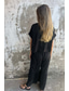 economico Set in cotone e lino-Per donna Quotidiano Set ispirati al lino Set da due pezzi Blusa Manica Corta Girocollo Tinta unica Coulisse Quotidiano Ferie Nero Verde militare Arancione Estate Vestibilità regolare