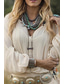 billiga Västern Boho Klänning-Dam Mini klänning Vardagsklänning Ruched Klänning Västerländsk klänning Mode Puffärm Utomhus Dagligen Helgen Normal Geometrisk Långärmad V-hals Vit Sommar