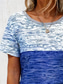 ieftine Tricou cu dungi și geometric-Pentru femei Tricou Grafic Geometric Stilat Casual Manșon scurt Rotund Topuri obișnuite Zilnic Sfârșit de săptămână Imprimeu Albastru piscină Vară