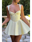 cheap White Graduation Dresses-Women's Mini Dress White Dress Graduation Dress Slip Dress Fashion Birthday Graduation Date Regular Fit Plain Sleeveless Spaghetti Strap Blue Black White Yellow Summer