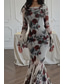 ieftine Rochii florale elegante-Pentru femei Rochie Lunga Rochie Maxi Rochie teacă Rochie florala Rochie imprimata Modă Rochie eleganta În aer liber Concediu Dată Fit regulat Floare Manșon Lung Stil Nautic Roze Primăvară