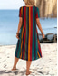 preiswerte Streifen- und geometrisches Kleid-Damen Mini Kleid T-Shirt Kleid Tee Kleid Sommerkleid Freizeit Täglich Regulärer Fit Grafisch Gestreift Kurzarm Rundhalsausschnitt Orange Sommer Frühling