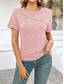 cheap Plain tee-Women&#039;s T Shirt Solid Color Plain Fashion Modern Casual Short Sleeve Crew Neck Regular Tops Daily Weekend Black Pink Brown Gray Summer