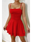 ieftine Rochii de absolvire-Pentru femei Rochie Mini Rochie albă Rochie de absolvire Rochie Slip Modă Zi de Naștere Absolvire Dată Fit regulat Simplu Fără manșon Bretele Spagheti Negru Alb Galben Roșu-aprins Vară