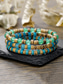 preiswerte Herrenschmuck-handgefertigtes Armband-Set aus Natursteinperlen für Männer – Wickelarmband aus Holz und Türkis im Boho-Surfer-Stil, verstellbarer Tribal-Schmuck für Strand, Reisen und Freizeit