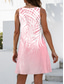 preiswerte Blumenkleider-Damen Minikleid A Linie Kleid Sommerkleid Schulterfreies Kleid Urlaub Lässig Täglich Lässiger Schnitt Grafik Blatt Ärmellos U-Ausschnitt Rosa Sommer