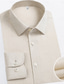 baratos Camisas Elite Masculinas-Homens Camisa Social Azul Verde Tropa Bege Manga Longa Côr Sólida Gola Enrolada Ao ar livre Casual Botões Roupa Diário Casual Diário Lazer