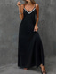 ieftine Rochie simplă-Rochie Maxy pentru femei Rochie A Line Rochie de Plajă Solid Color Rochie Slip Vacanță Casual Zilnică Regular Fit Grafic Color Block Fără Mâneci Gât în V Negru Vară Primăvară